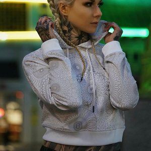 Nissaco Women's Cropped Hoodie White XS